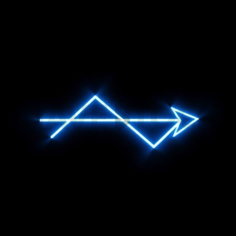 Growth Arrow Icon Blue Electric Medium Glow Dark Line Icon 2025 – 8K