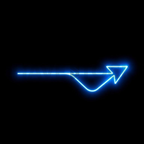 Growth Arrow Icon Blue Electric Ultra Intense Glow Dark Line Icon 2025 – 8K