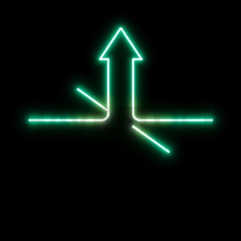 Growth Arrow Icon Emerald Strong Glow Dark Line Icon 2025 – 8K
