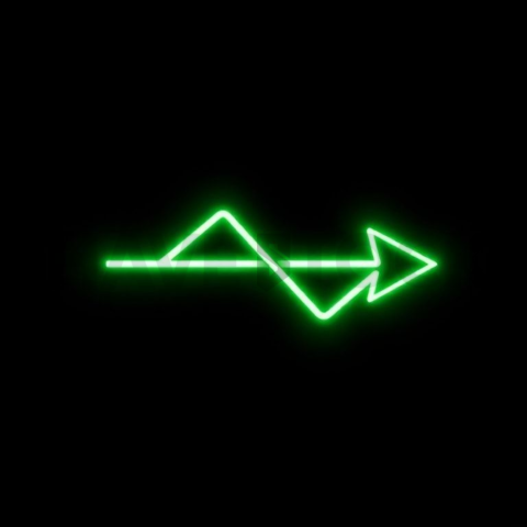 Growth Arrow Icon Green Neon Subtle Glow Dark Line Icon 2025 – 8K
