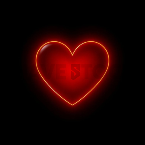 Heart Like Icon Amber Ultra Intense Glow Dark Line Icon 2025 – 8K