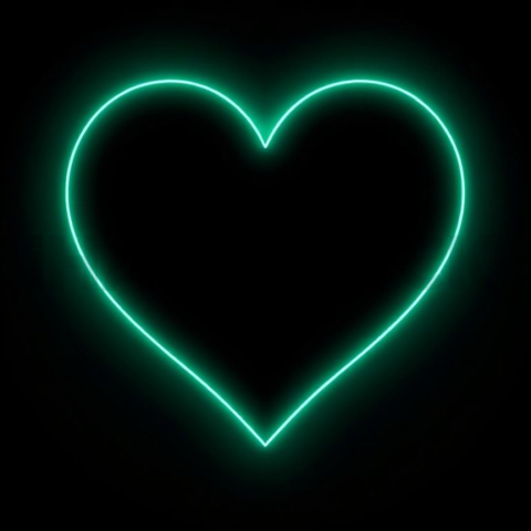 Heart Like Icon Emerald Ultra Intense Glow Dark Line Icon 2025 – 8K