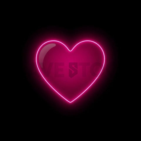Heart Like Icon Magenta Medium Glow Dark Line Icon 2025 – 8K