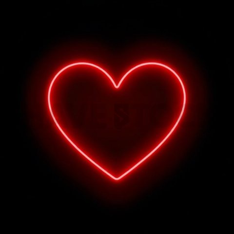 Heart Like Icon Red Neon Medium Glow Dark Line Icon 2025 – 8K