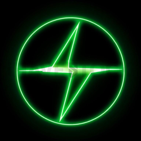 Lightning Speed Icon Green Neon Subtle Glow Dark Line Icon 2025 – 8K