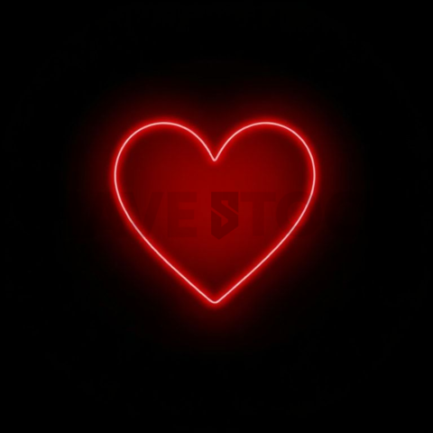 Heart Like Icon Red Neon Ultra Intense Glow Dark Line Icon 2025 – 8K