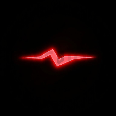 Lightning Speed Icon Red Neon Medium Glow Dark Line Icon 2025 – 8K