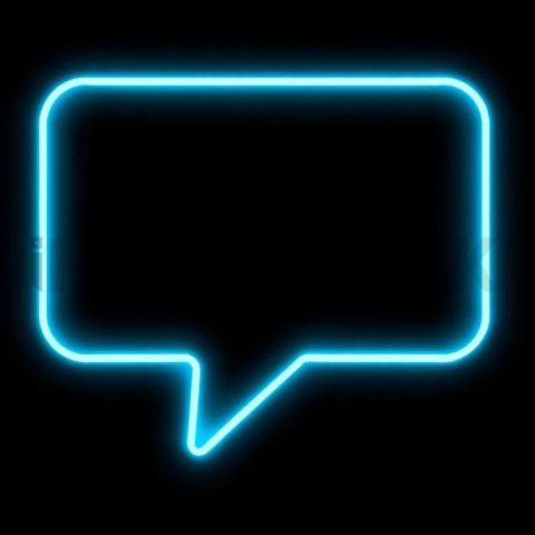 Message Bubble Icon Cyan Subtle Glow Dark Line Icon 2025 – 8K