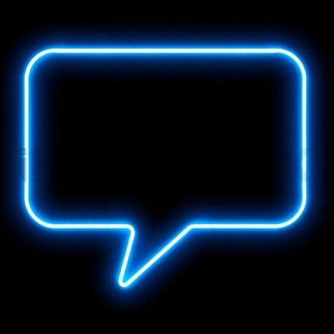 Message Bubble Icon Blue Electric Ultra Intense Glow Dark Line Icon 2025 – 8K