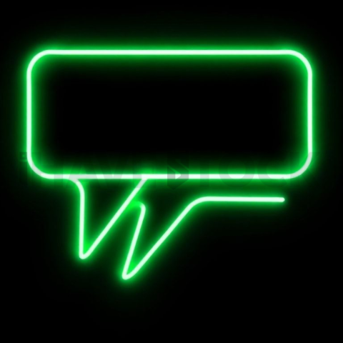 Message Bubble Icon Green Neon Ultra Intense Glow Dark Line Icon 2025 – 8K