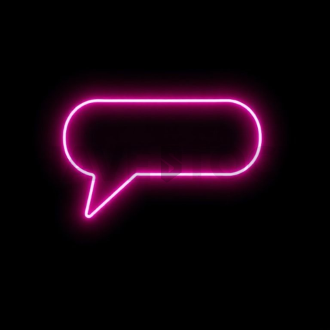Message Bubble Icon Magenta Strong Glow Dark Line Icon 2025 – 8K
