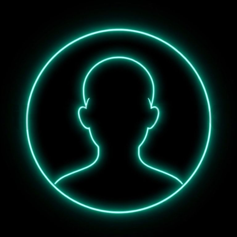 Minimal User Avatar Icon Emerald Ultra Intense Glow Dark Line Icon 2025 – 8K