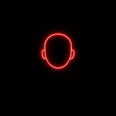 Minimal User Avatar Icon Red Neon Medium Glow Dark Line Icon 2025 – 8K