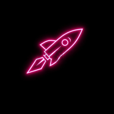 Rocket Line Icon Magenta Subtle Glow Dark Line Icon 2025 – 8K