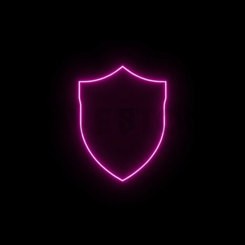 Shield Security Icon Magenta Subtle Glow Dark Line Icon 2025 – 8K