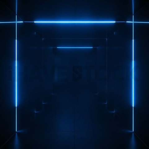 Minimalism Glassmorphism Cube Render Blue Electric Glow 2025 – 8K Minimal Black UI Mockup