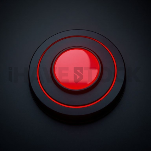 Matte Black CTA Button 3D Red Glow 2025 – 8K Minimal Black UI Mockup