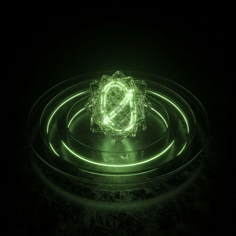 Neon Energy Core Render Green Neon Glow 2025 – 8K Minimal Black UI Mockup