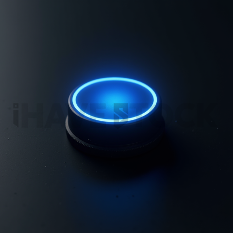 Matte Black CTA Button 3D Blue Electric Glow 2025 – 8K Minimal Black UI Mockup