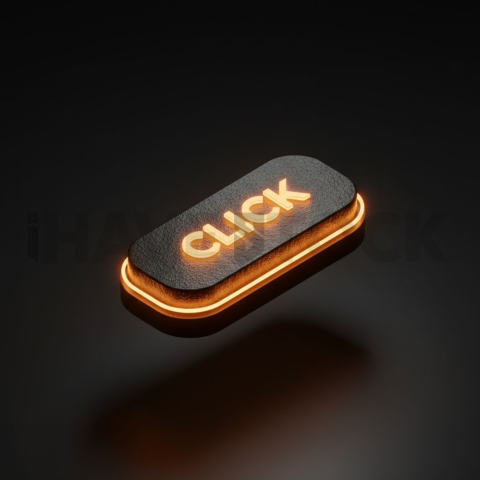 Matte Black CTA Button 3D Amber Glow 2025 – 8K Minimal Black UI Mockup