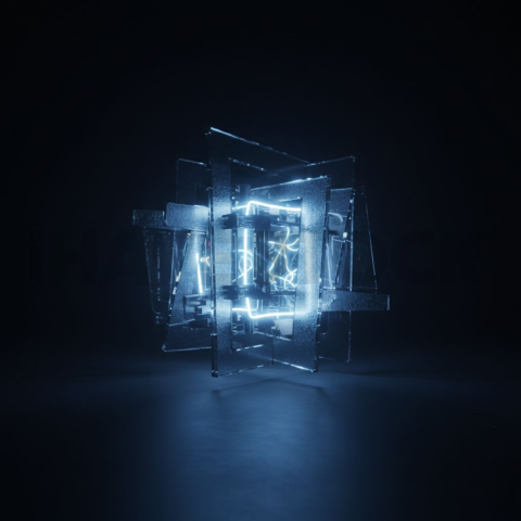 Neon Energy Core Render Blue Electric Glow 2025 – 8K Minimal Black UI Mockup