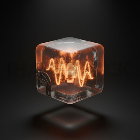 Minimalism Glassmorphism Cube Render Orange Fire Glow 2025 – 8K Minimal Black UI Mockup