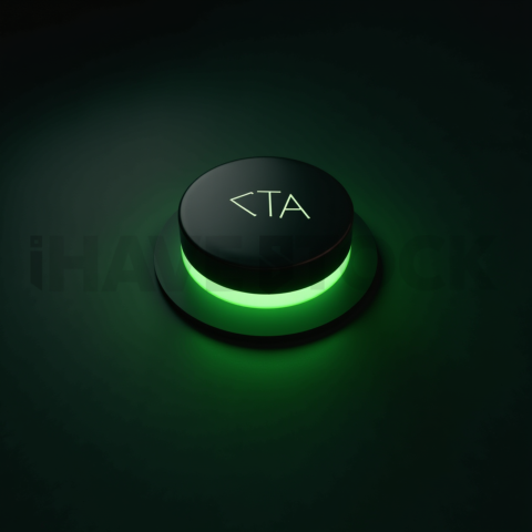 Matte Black CTA Button 3D Green Neon Glow 2025 – 8K Minimal Black UI Mockup