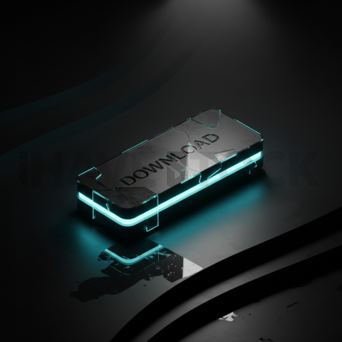 Matte Black CTA Button 3D Cyan Glow 2025 – 8K Minimal Black UI Mockup