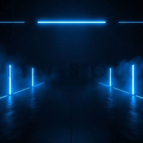 Premium Dark Mode Widget Blue Electric Glow 2025 – 8K Minimal Black UI Mockup