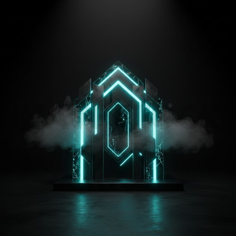 Premium Dark SaaS Hero Block Cyan Glow 2025 – 8K Minimal Black UI Mockup