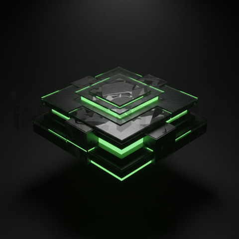 Premium Dark SaaS Hero Block Green Neon Glow 2025 – 8K Minimal Black UI Mockup