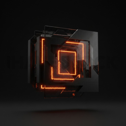 Premium Dark SaaS Hero Block Orange Fire Glow 2025 – 8K Minimal Black UI Mockup