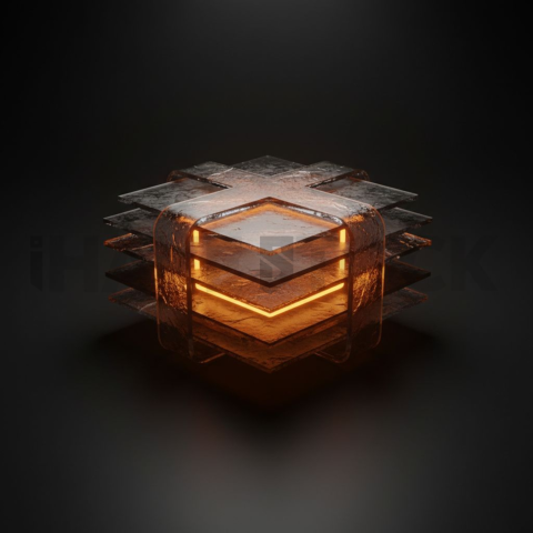 Advanced Data Graph UI Render Amber Glow 2025 – 8K Minimal Black UI Mockup