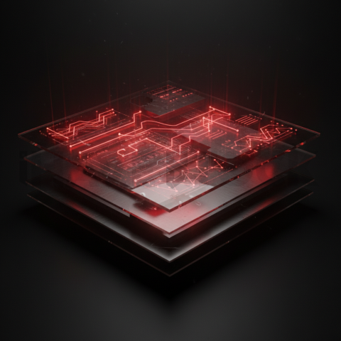 Advanced Data Graph UI Render Red Glow 2025 – 8K Minimal Black UI Mockup