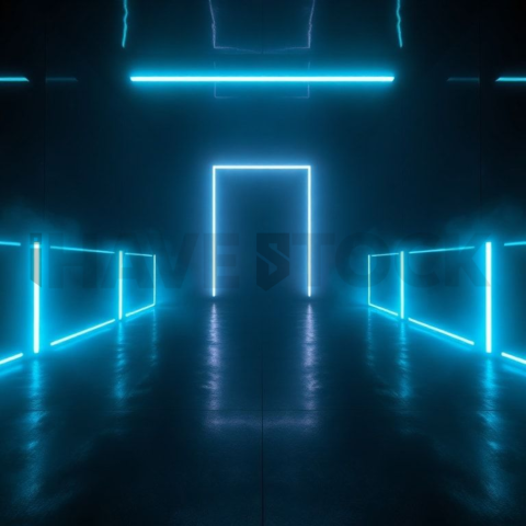 Cinematic Neon UI Component Cyan Glow 2025 – 8K Minimal Black UI Mockup