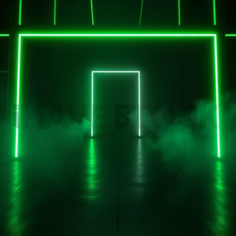 Cinematic Neon UI Component Green Neon Glow 2025 – 8K Minimal Black UI Mockup