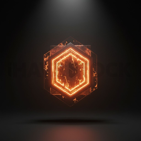 Cinematic Neon UI Component Orange Fire Glow 2025 – 8K Minimal Black UI Mockup