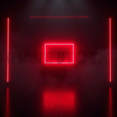 Cinematic Neon UI Component Red Glow 2025 – 8K Minimal Black UI Mockup