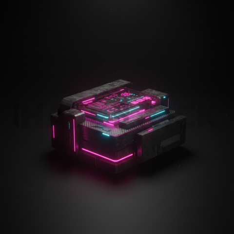 Cyberpunk Terminal Interface Block Magenta Glow 2025 – 8K Minimal Black UI Mockup