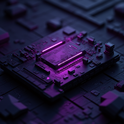 Cyberpunk Terminal Interface Block Purple Glow 2025 – 8K Minimal Black UI Mockup