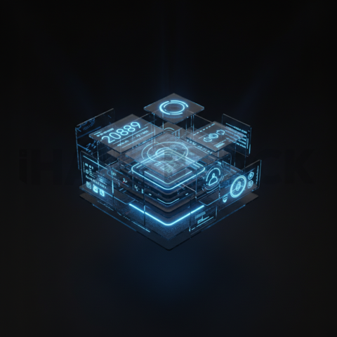 Dark Floating Dashboard Widget Blue Electric Glow 2025 – 8K Minimal Black UI Mockup