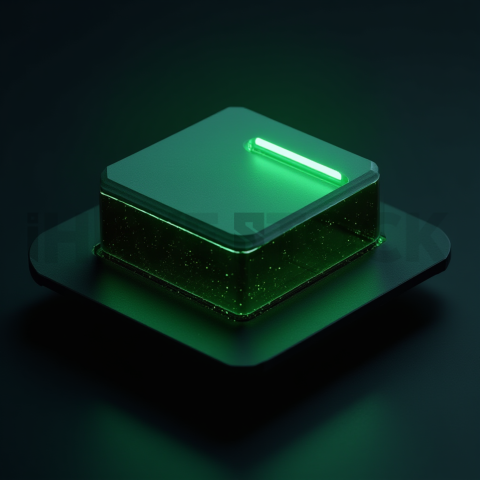 Dark Floating Dashboard Widget Green Neon Glow 2025 – 8K Minimal Black UI Mockup