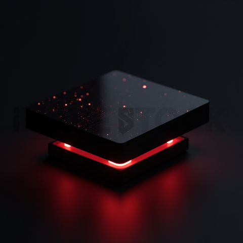 Dark Floating Dashboard Widget Red Glow 2025 – 8K Minimal Black UI Mockup
