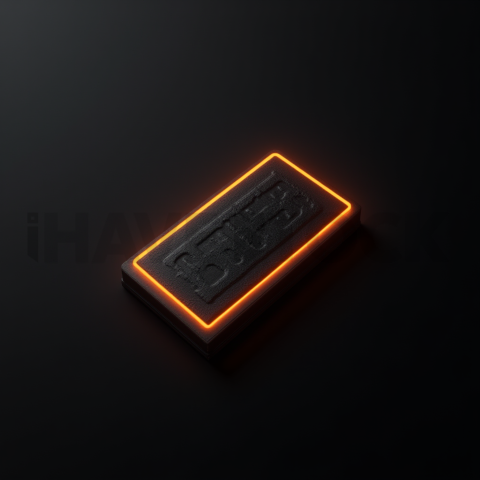 Dark Neumorphic Card Layout Amber Glow 2025 – 8K Minimal Black UI Mockup