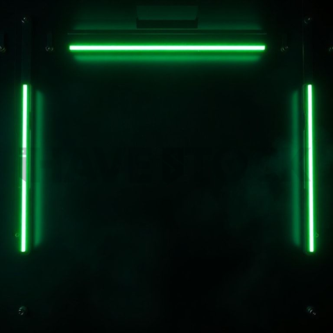 Dark Tech Panel Overlay Green Neon Glow 2025 – 8K Minimal Black UI Mockup