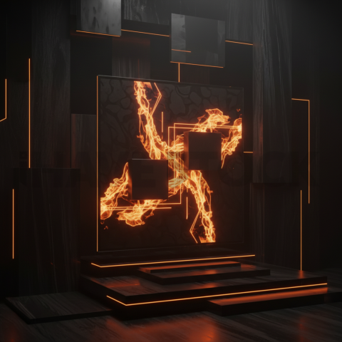 Futuristic Dark App Screen Orange Fire Glow 2025 – 8K Minimal Black UI Mockup