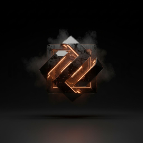 Futuristic Shader Based Icon Amber Glow 2025 – 8K Minimal Black UI Mockup