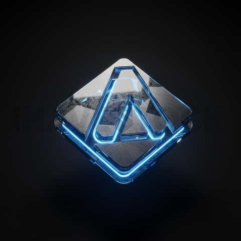 Futuristic Shader Based Icon Blue Electric Glow 2025 – 8K Minimal Black UI Mockup