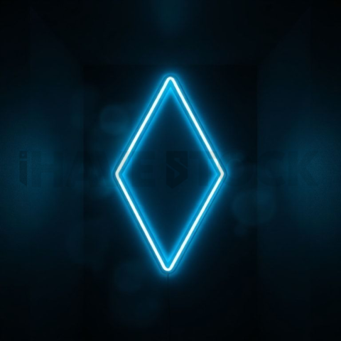 Geometric Minimal Neon Shape Cyan Glow 2025 – 8K Minimal Black UI Mockup