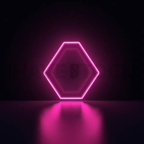 Geometric Minimal Neon Shape Magenta Glow 2025 – 8K Minimal Black UI Mockup